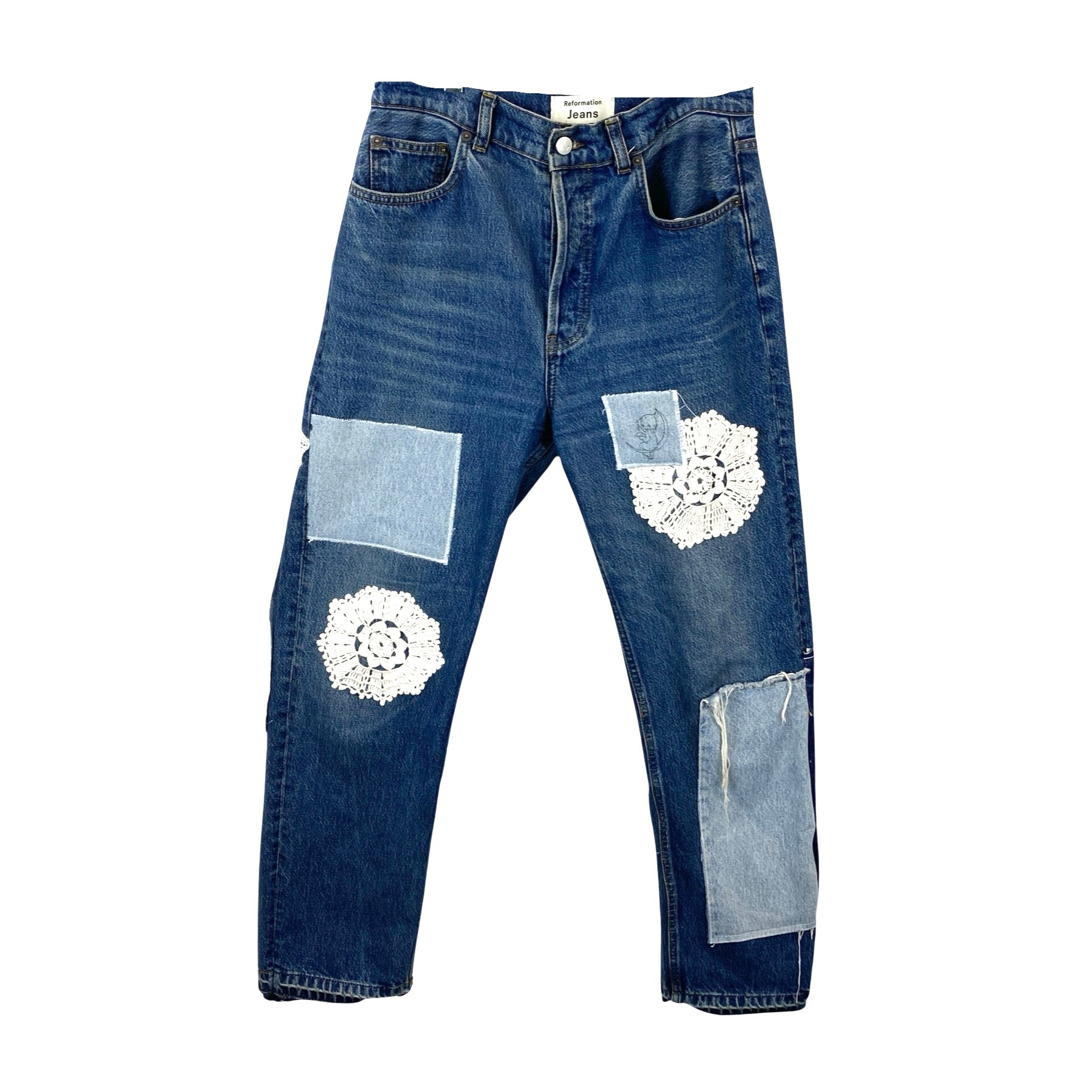 Salvage Renaissance x Cecil Patterson Upcycled Reformation Patchwork Jeans