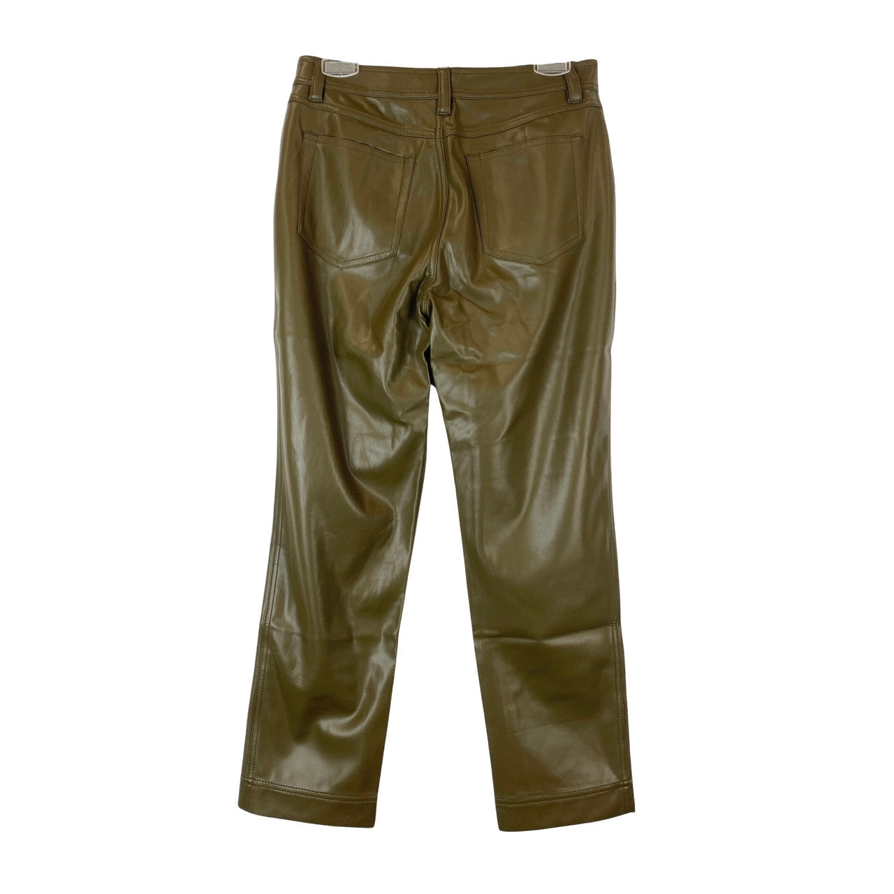 Something Navy Faux Leather Straight Leg Pants-green back