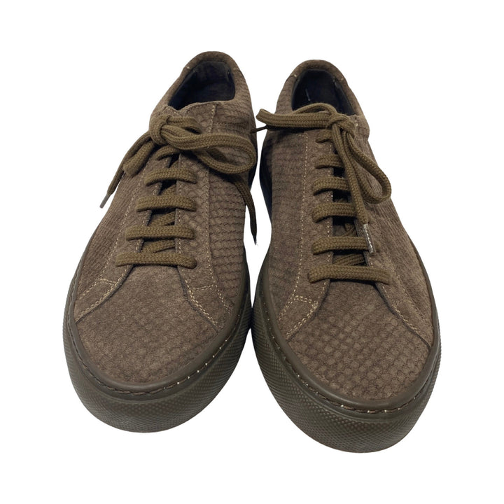 Woman by Common Projects Patterned Suede Achilles Sneakers-Brown Front