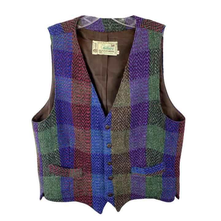 Vintage Made by Millars Multicolor Plaid Wool Vest