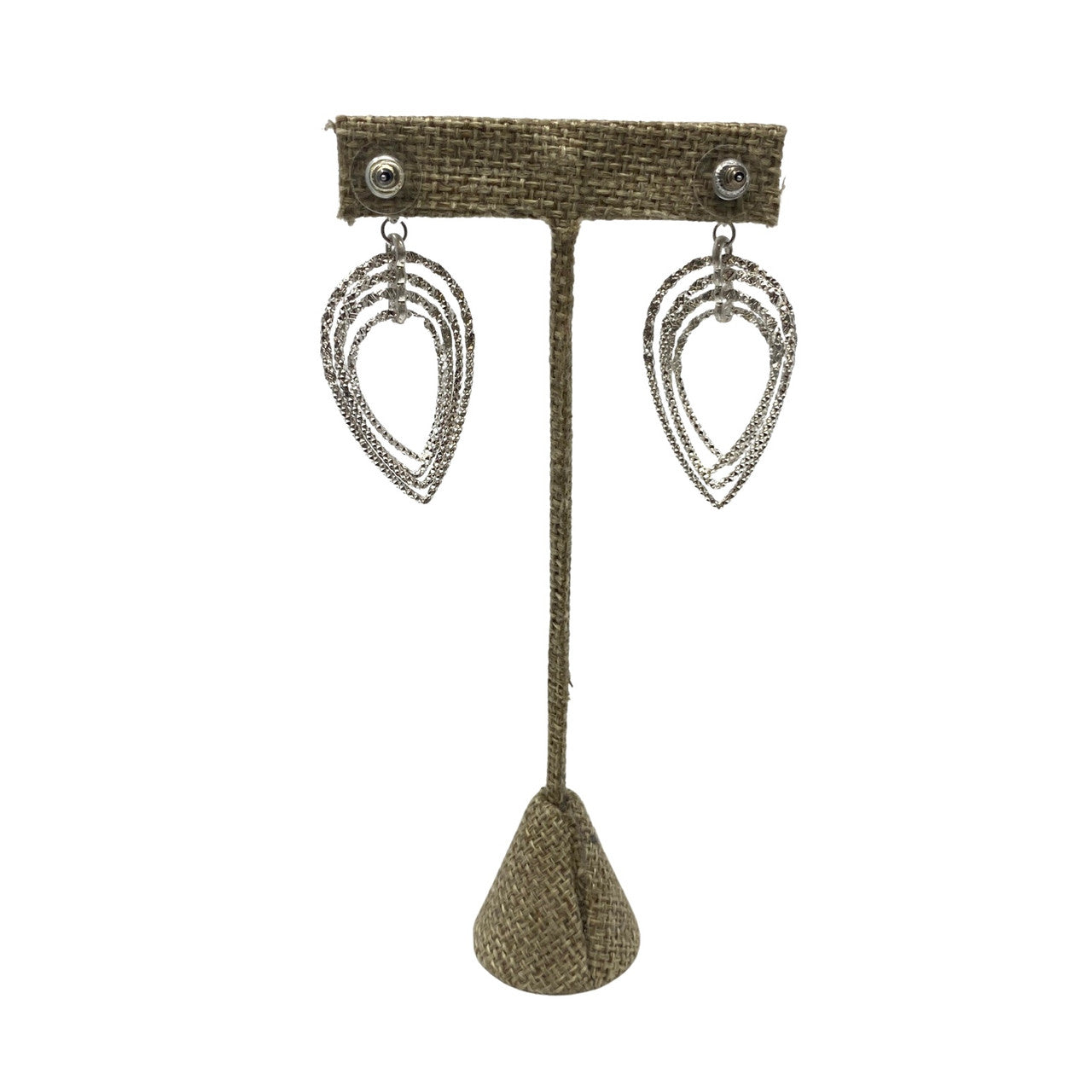 Metal Layered Dangle Earrings-Back