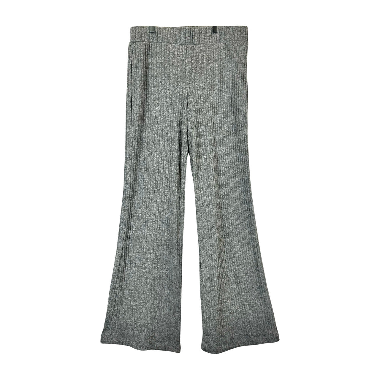 Kal Rieman Erica Heather Gray Rib Knit Bell Bottoms-Thumbnail