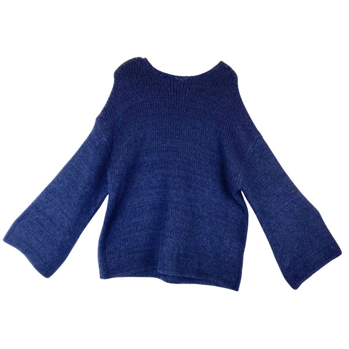 Demylee Wool Blend Sweater-Blue Front