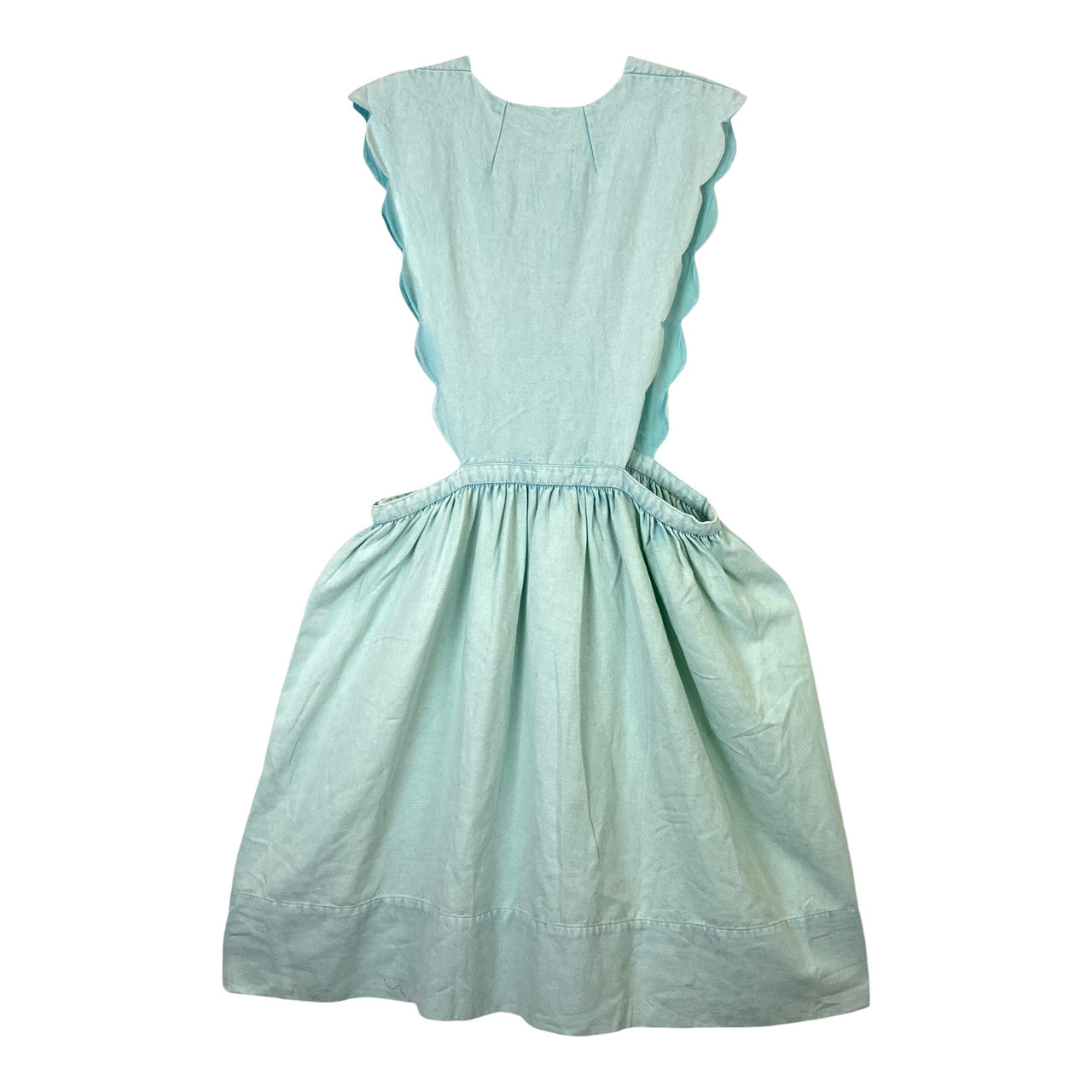Share With Mint Scalloped Edge Pinafore-Back