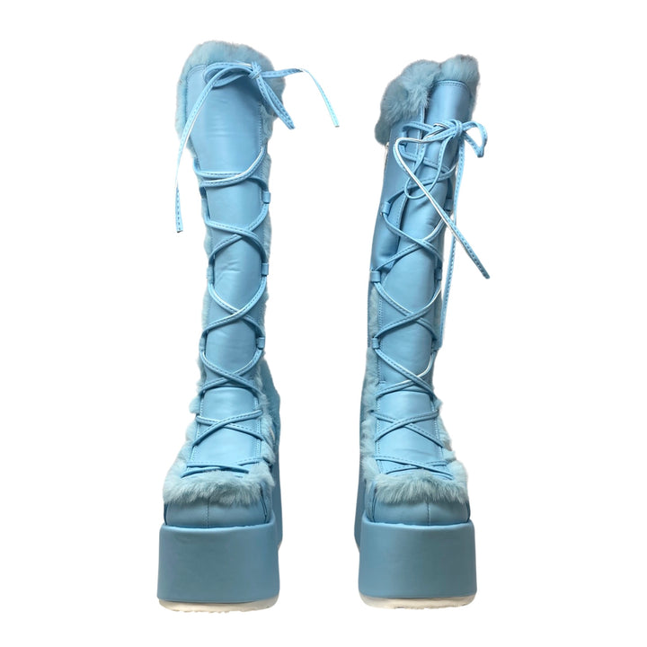 Demonia Cult Camel-311 Boots-Blue