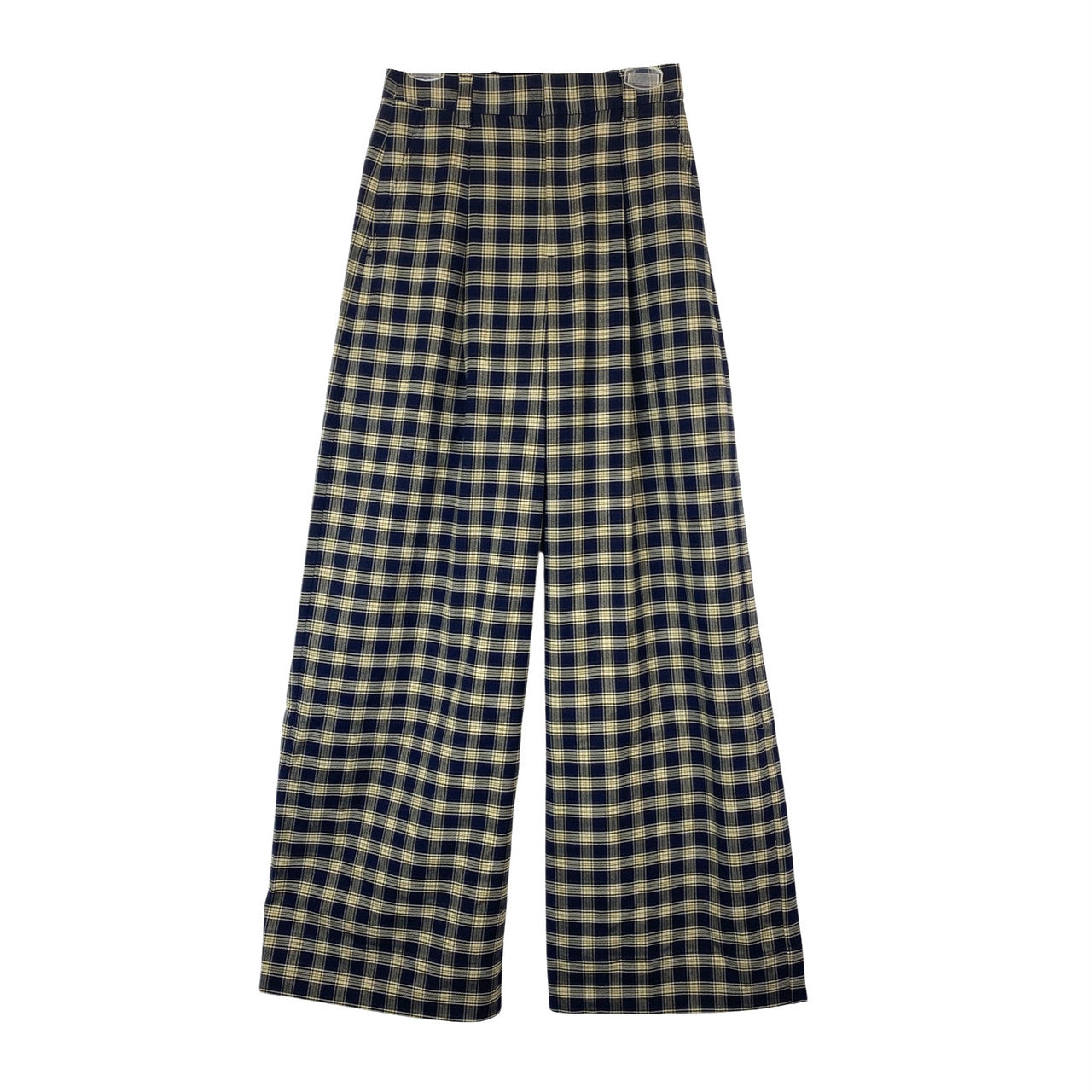 Something Navy Plaid High Waisted Wide Leg Pants-thumbnail