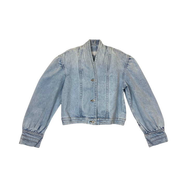 Something Navy Acid Wash Denim Jacket-Thumbnail