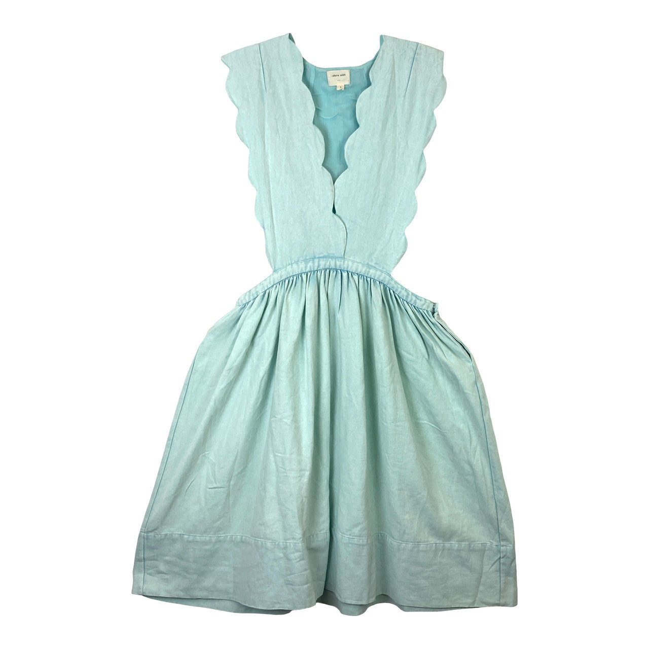 Share With Mint Scalloped Edge Pinafore-Thumbnail