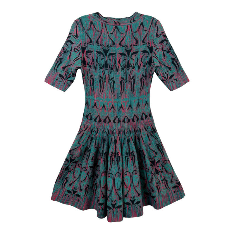 M Missoni Patterned Knit Fit And Flare Dress