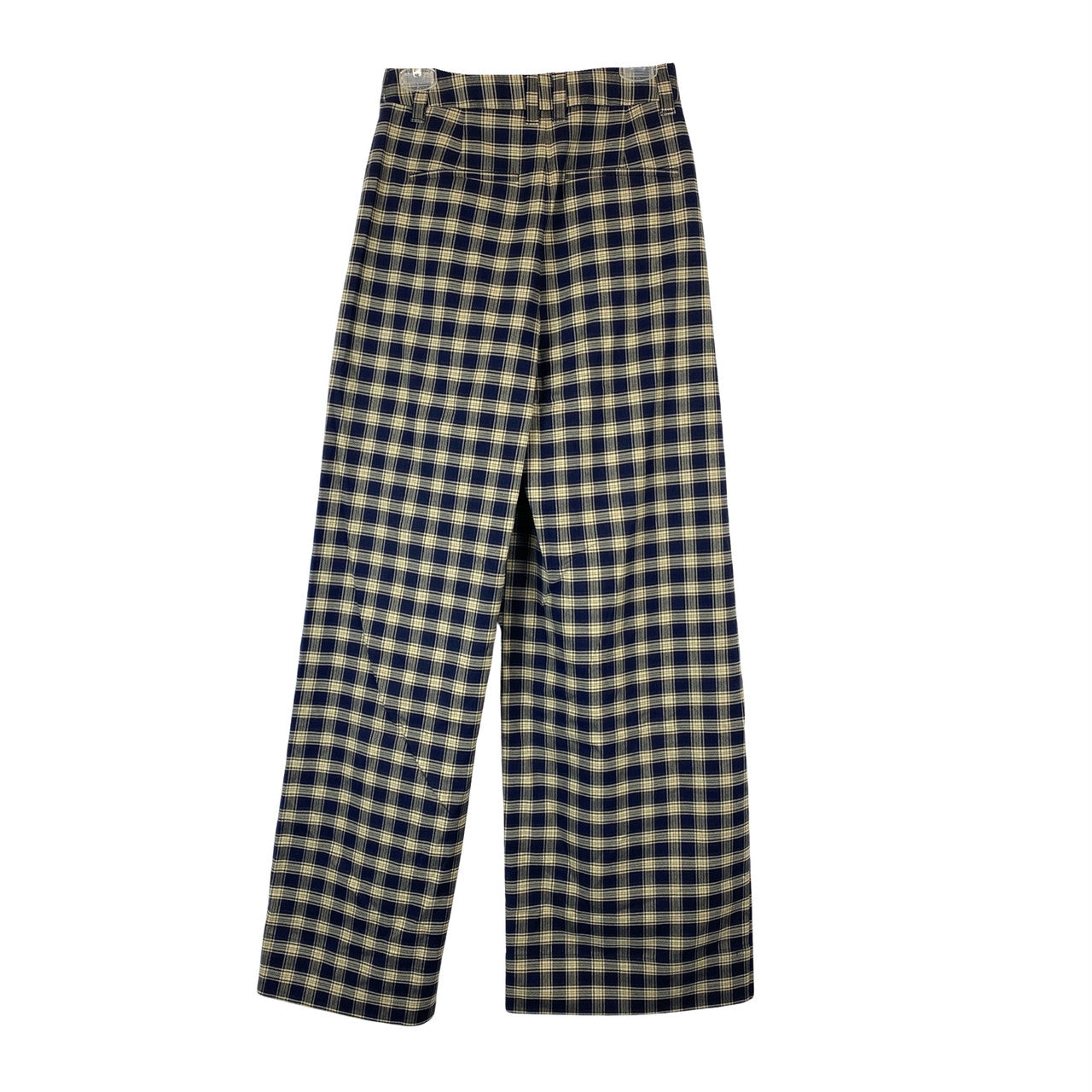 Something Navy Plaid High Waisted Wide Leg Pants-back