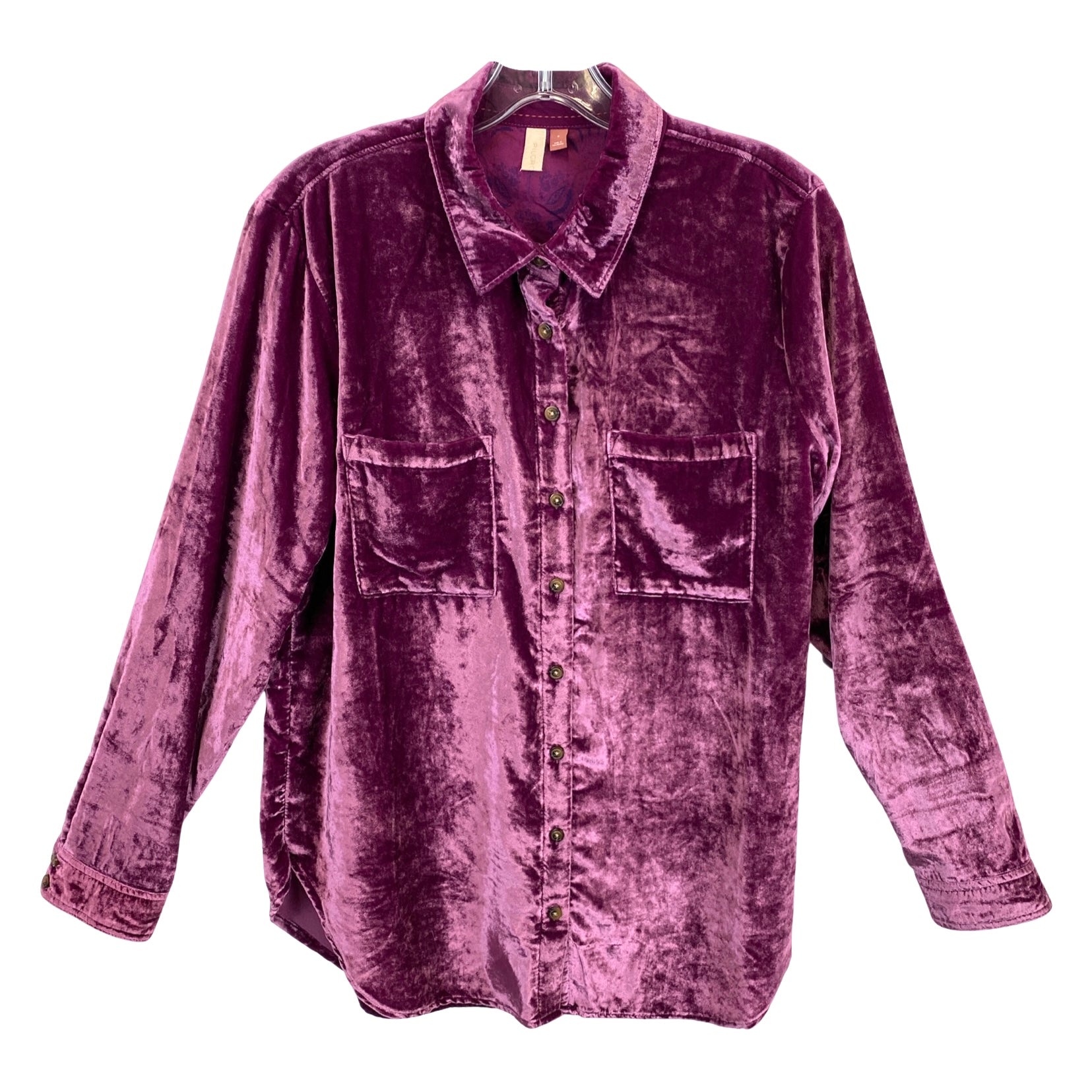 Pilcro Velvet Long Sleeved Button Down