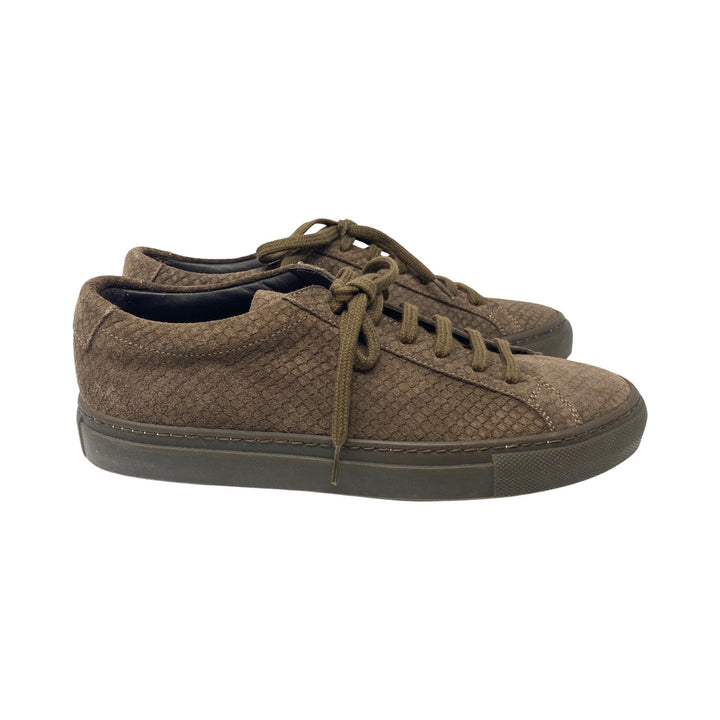 Woman by Common Projects Patterned Suede Achilles Sneakers-Brown Side