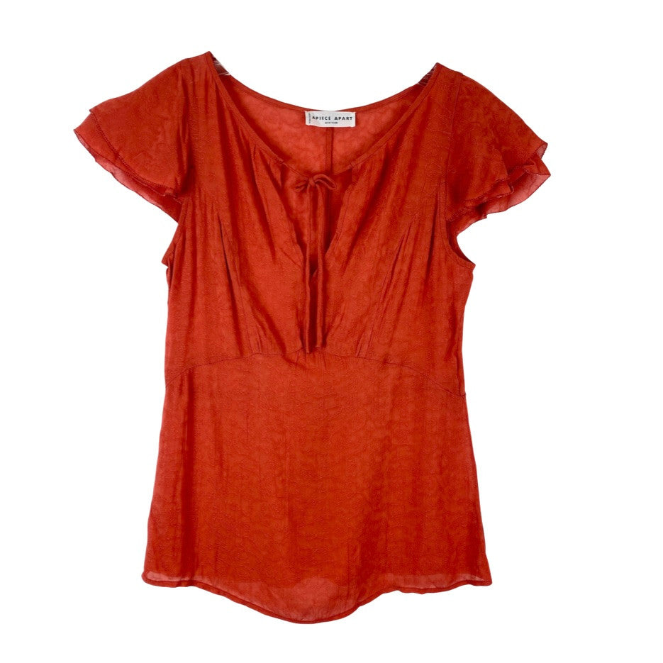 Apiece Apart Sheer Front Tie Blouse-Thumbnail