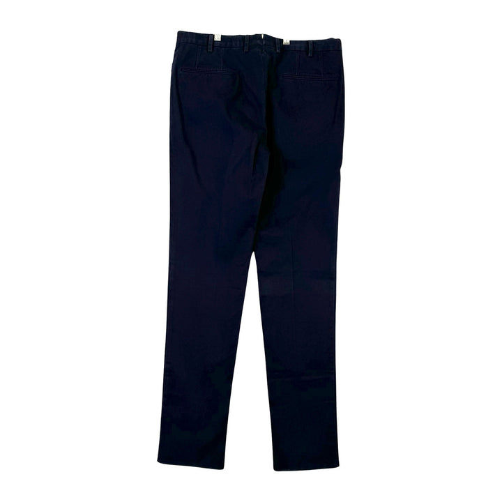 Incotex Fringe Hem Trousers-Navy Back