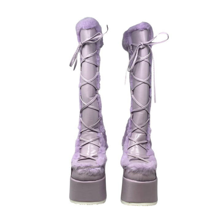 Demonia Cult Camel-311 Boots-Purple