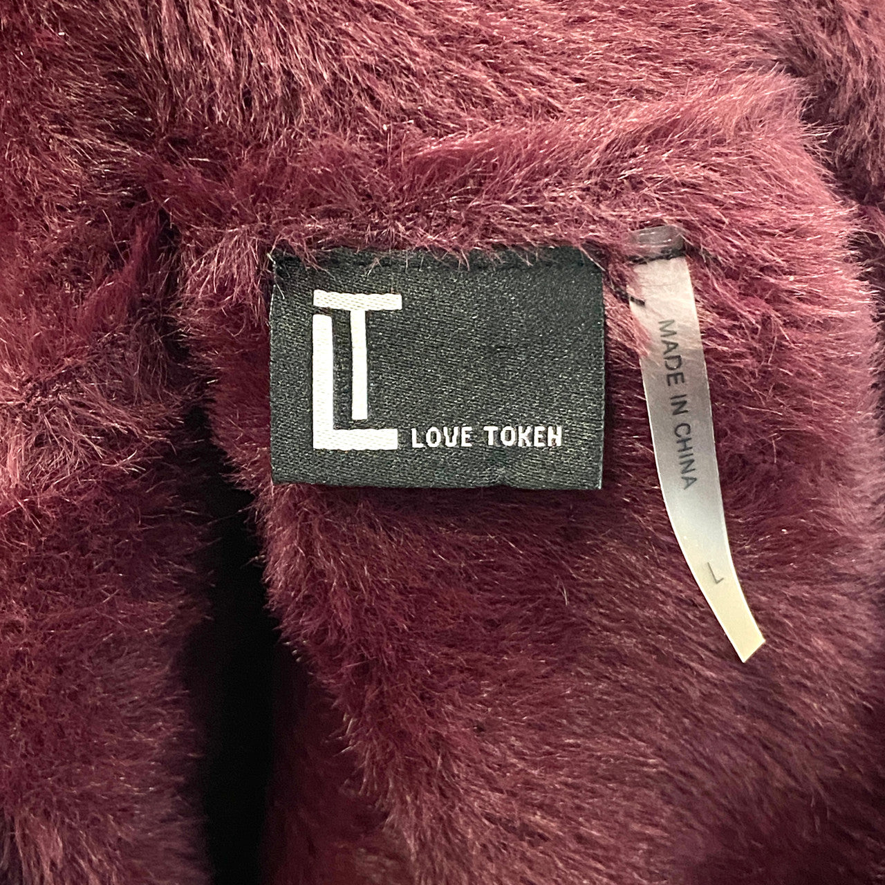 Love Token Fuzzy Knit Sweater - Tag