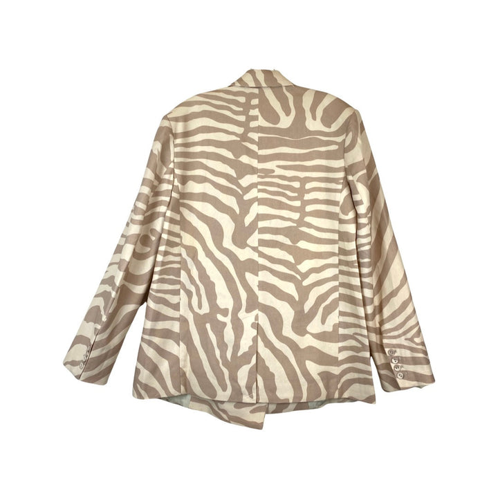 Anine Bing Sand Zebra Kaia Blazer-Back