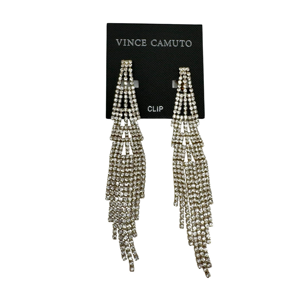 Vince Camuto Rhinestone Fringe Clip Earring-Gold Thumbnail