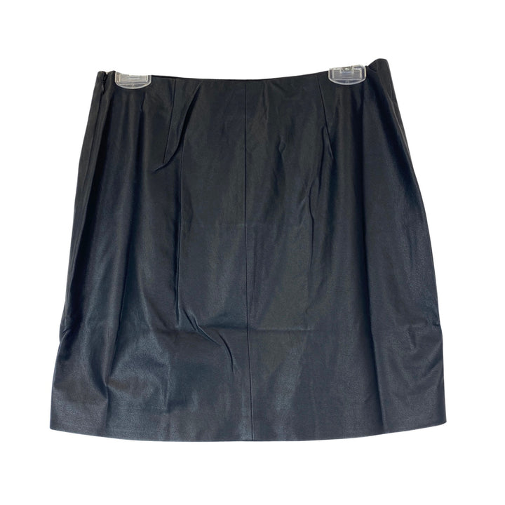 Something Navy Faux Leather Mini Skirt-back