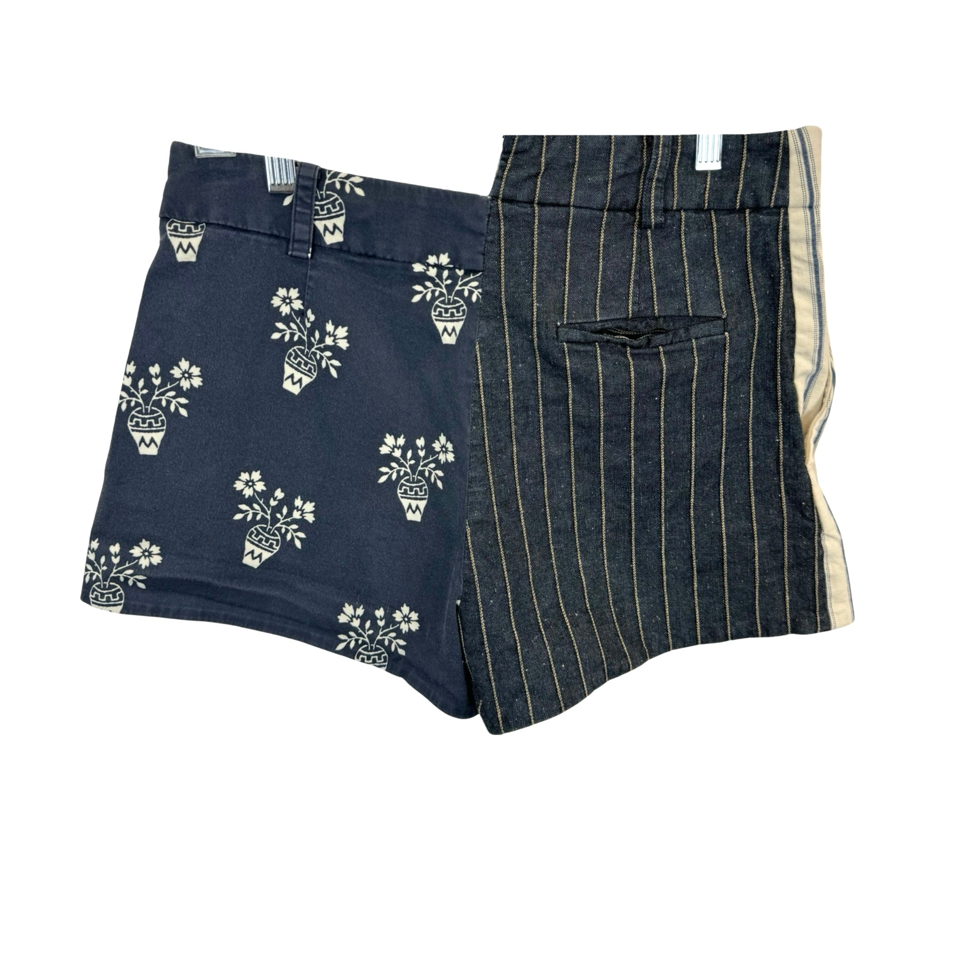 Monse Flower Pot Striped Shorts