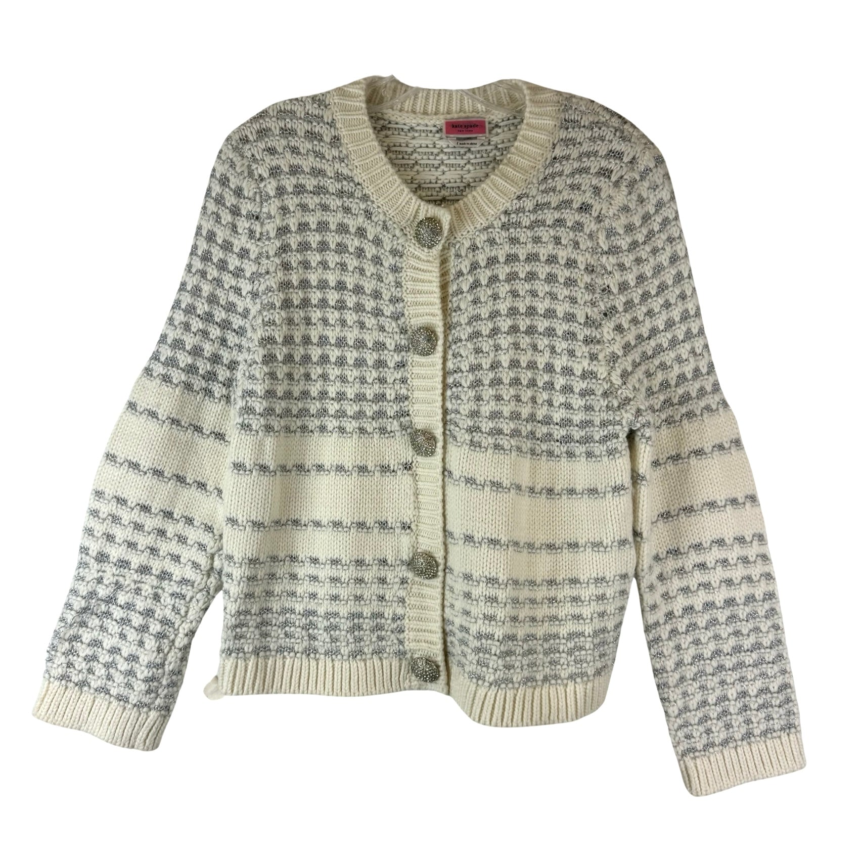 Kate Spade Jewel Button Textured Cardigan