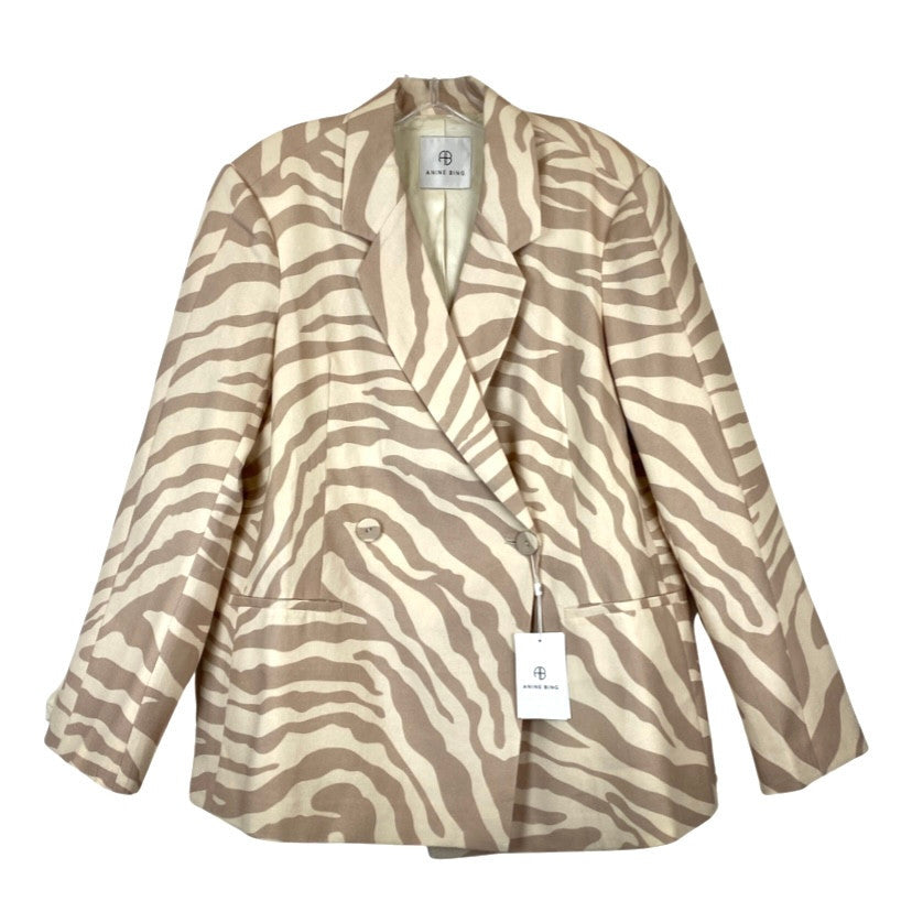 Anine Bing Sand Zebra Kaia Blazer-Thumbnail