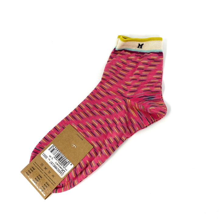 Missoni Pink Hatch Mark Pattern Ankle Socks-Back