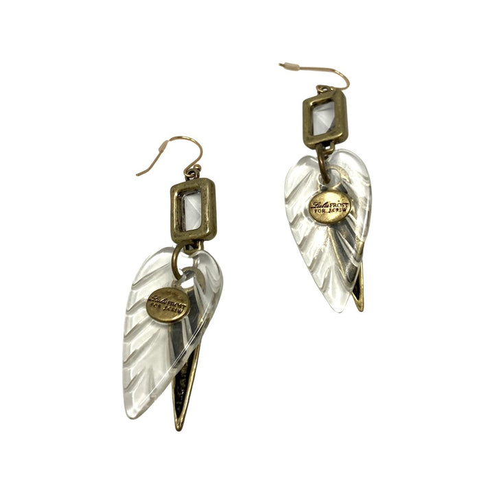 J. Crew x Lulu Frost Brass Leaf Drop Earrings-Back