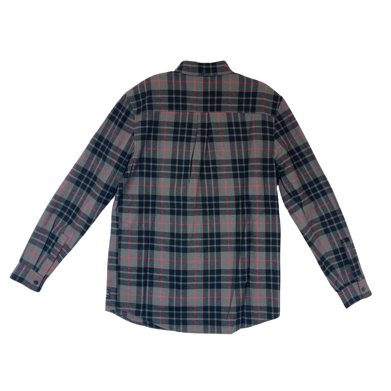 WESC Charcoal Melange Triple Check Oden Shirt-Back