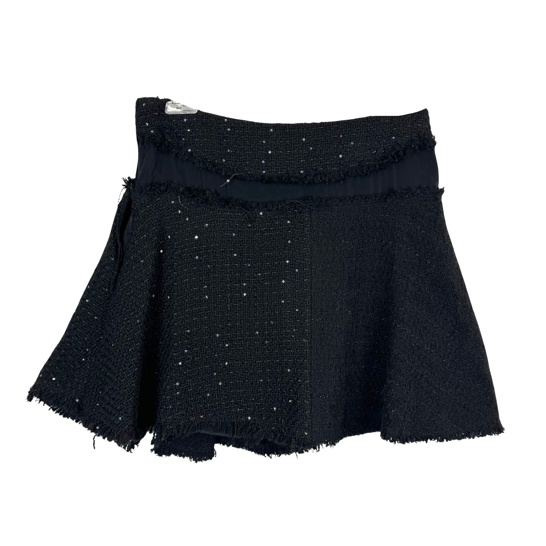 Zara Sequined Raw Hem Mini Skirt