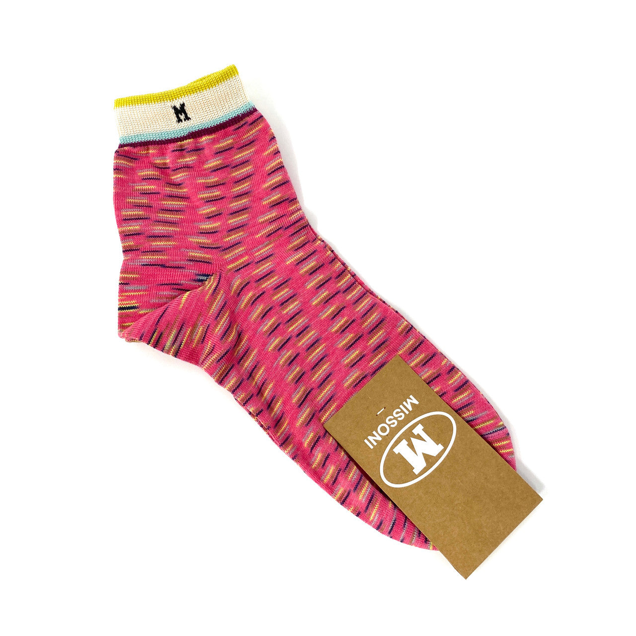Missoni Pink Hatch Mark Pattern Ankle Socks-Thumbnail
