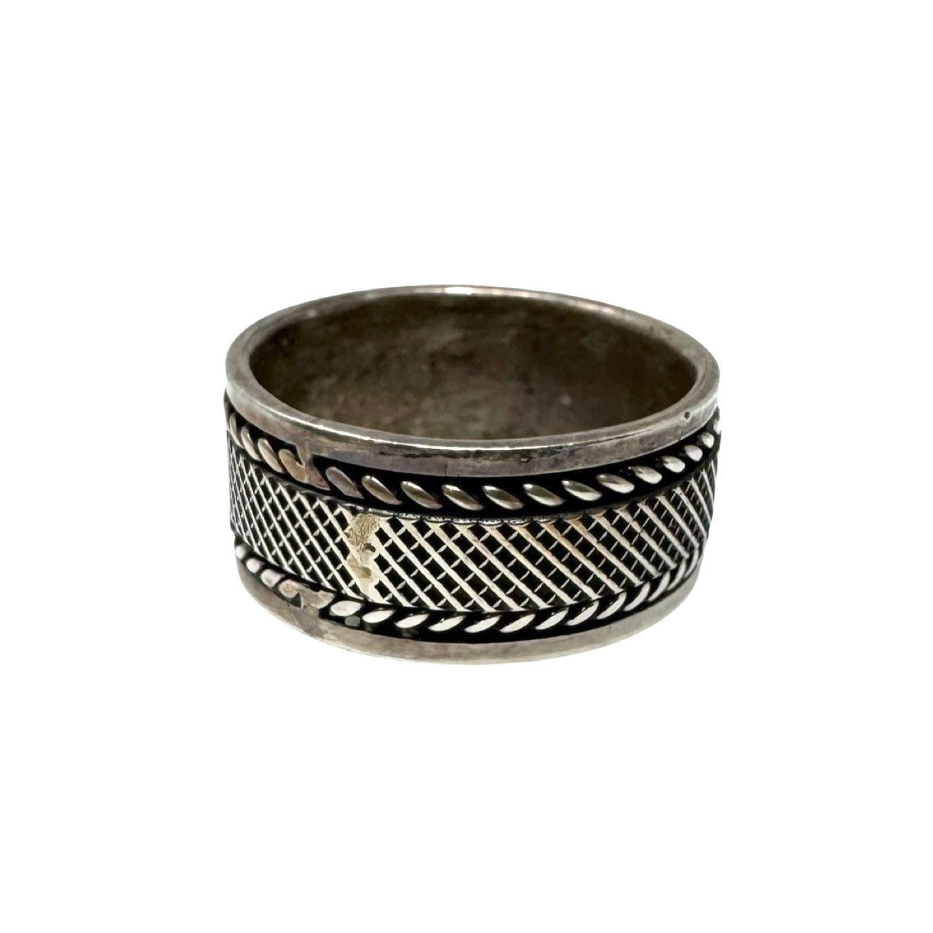 Textured Lattice 925 Sterling Silver Ring