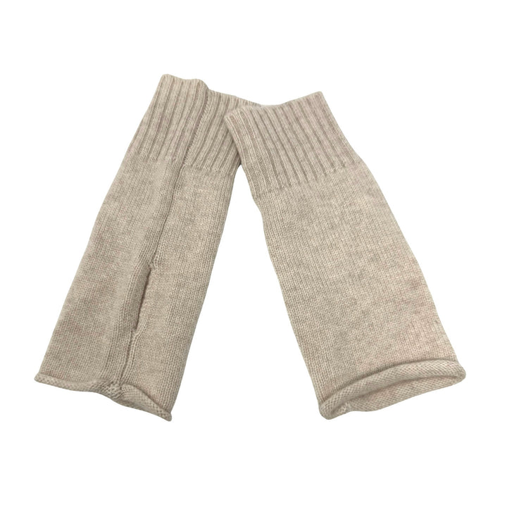 The Cashmere Project Basic Fingerless Glove-Beige back