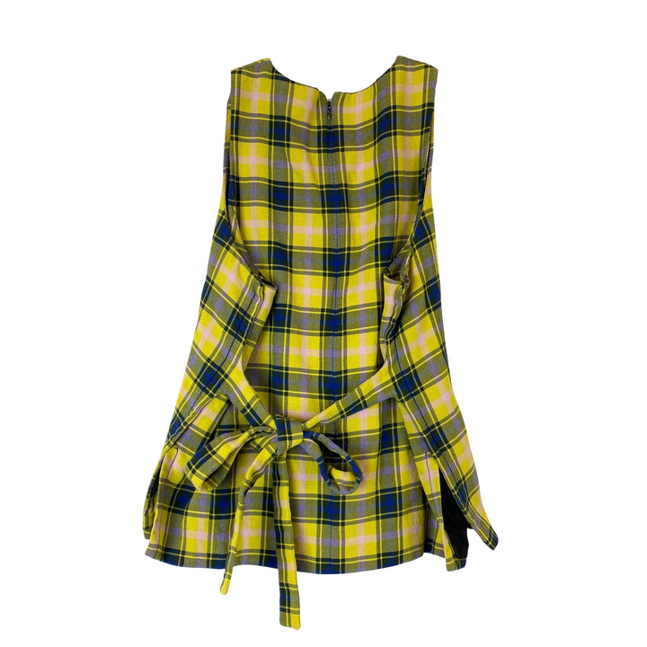 Derek Lam Plaid Sleeveless Tie Back Top