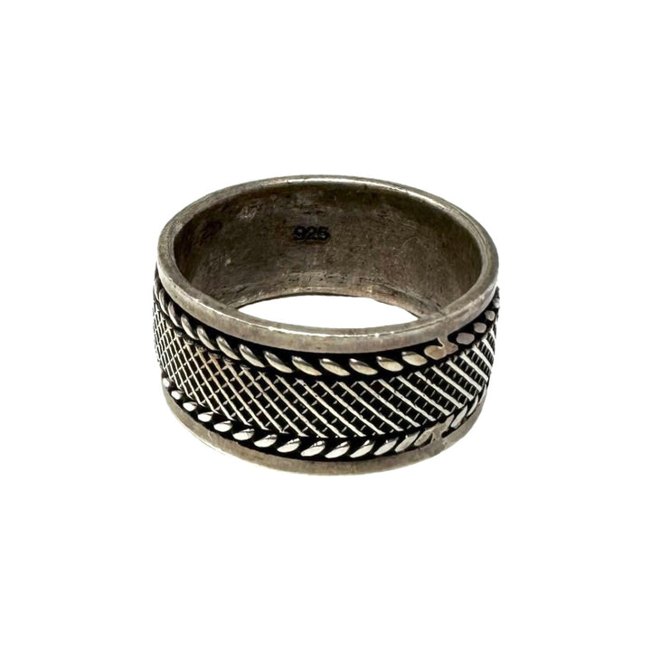 Textured Lattice 925 Sterling Silver Ring