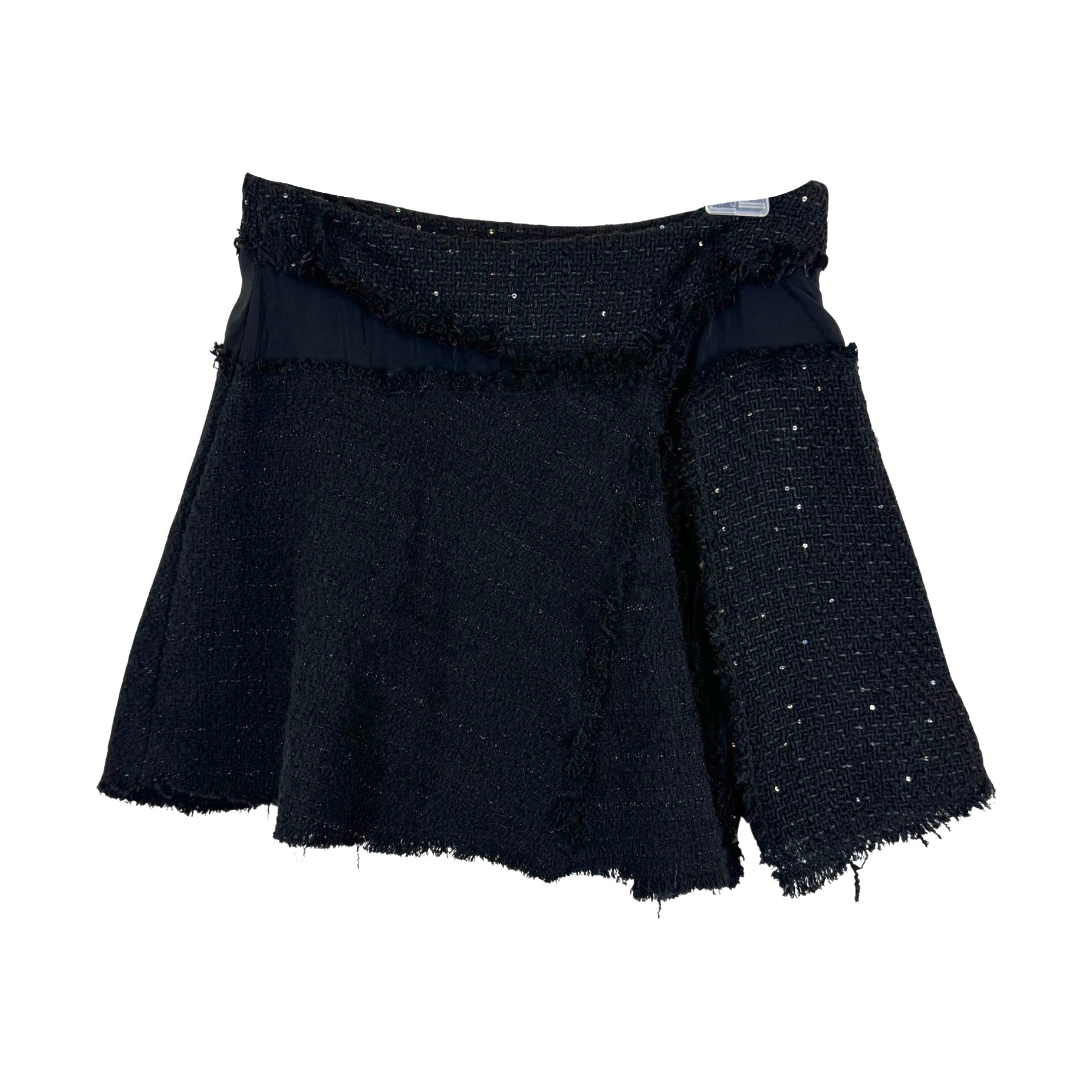 Zara Sequined Raw Hem Mini Skirt