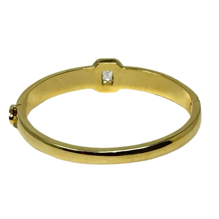 Gold Toned Rhinestone Bangle-Back