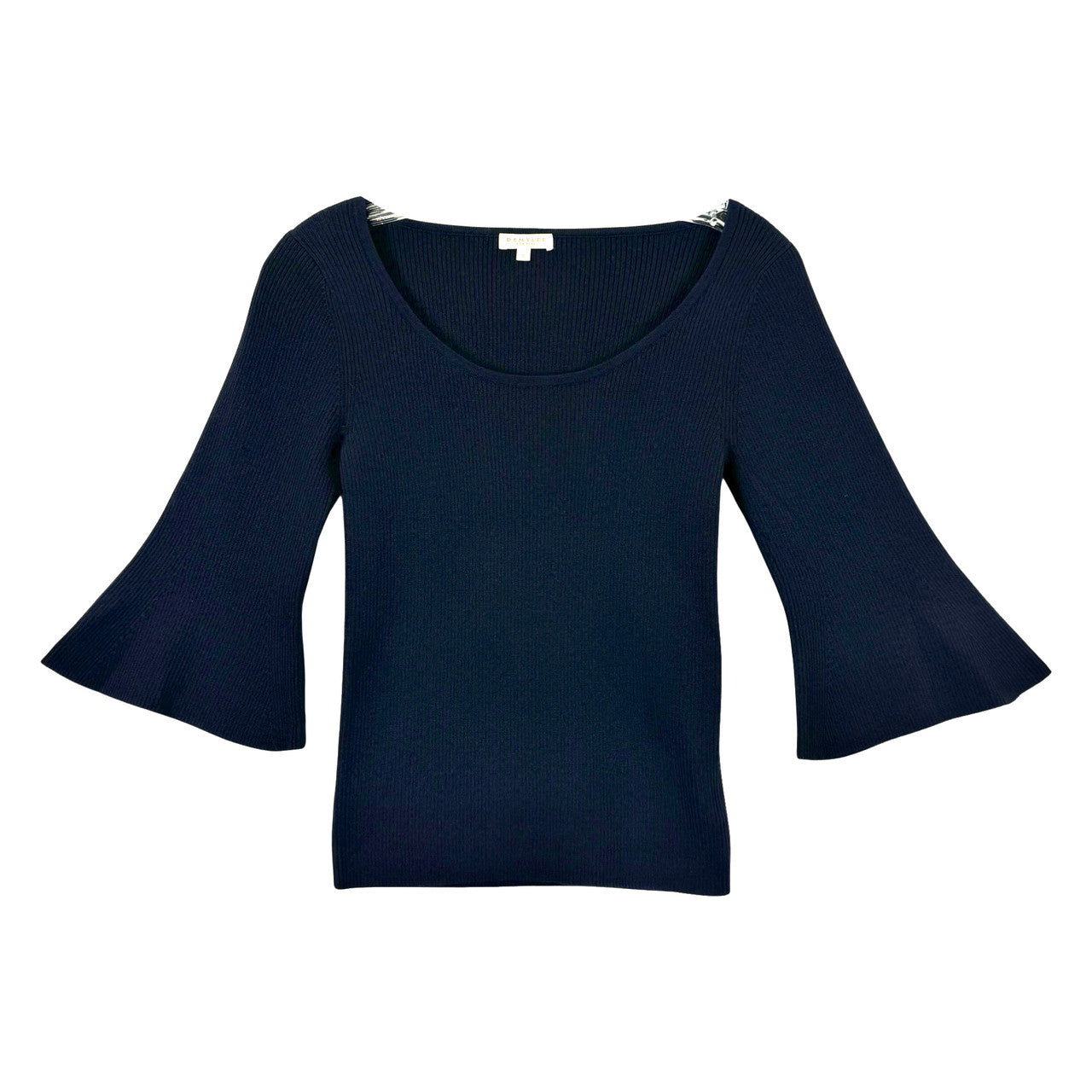 Demylee Curved Neck Flared Sleeve Top-Thumbnail