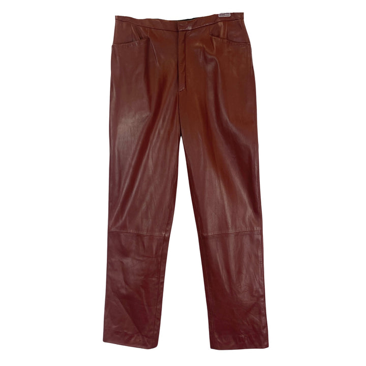 Burgundy Leather Pants-Thumbnail