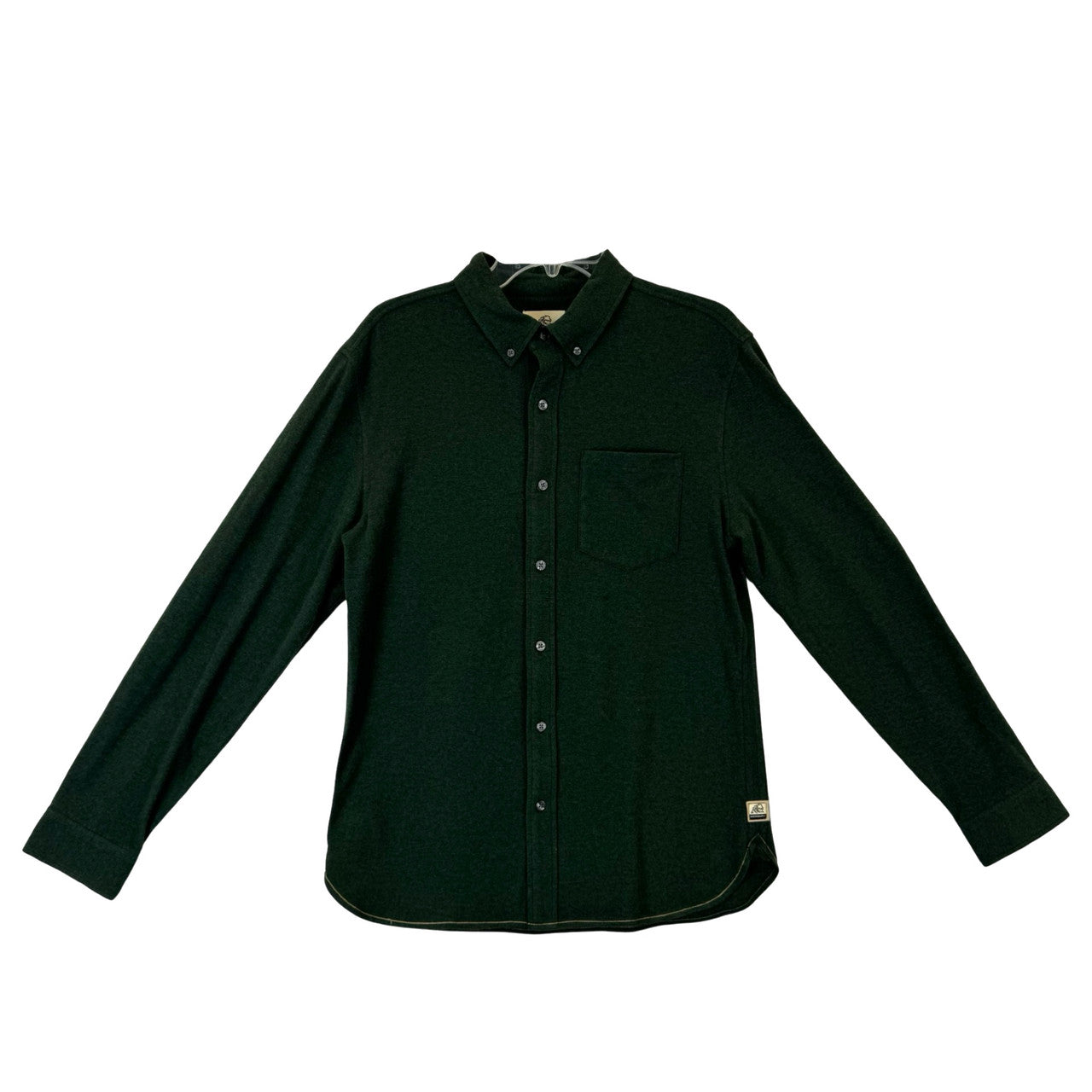 Surfside Supply Long Sleeve Brushed Cotton Blend Button Down-Green Front