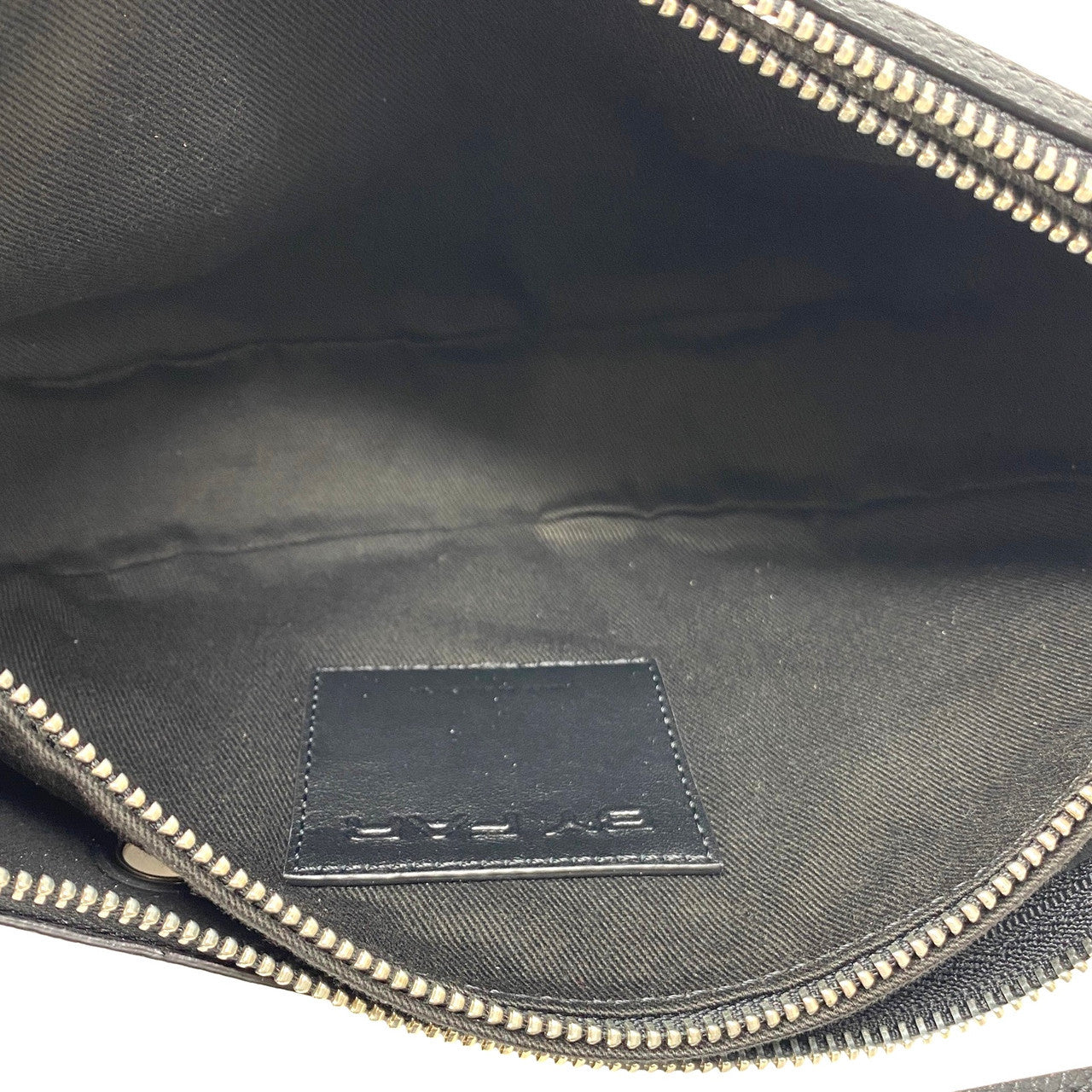 By Far Gib Black Small Grain Leather Eyelet Shoulder Bag-Inside 2