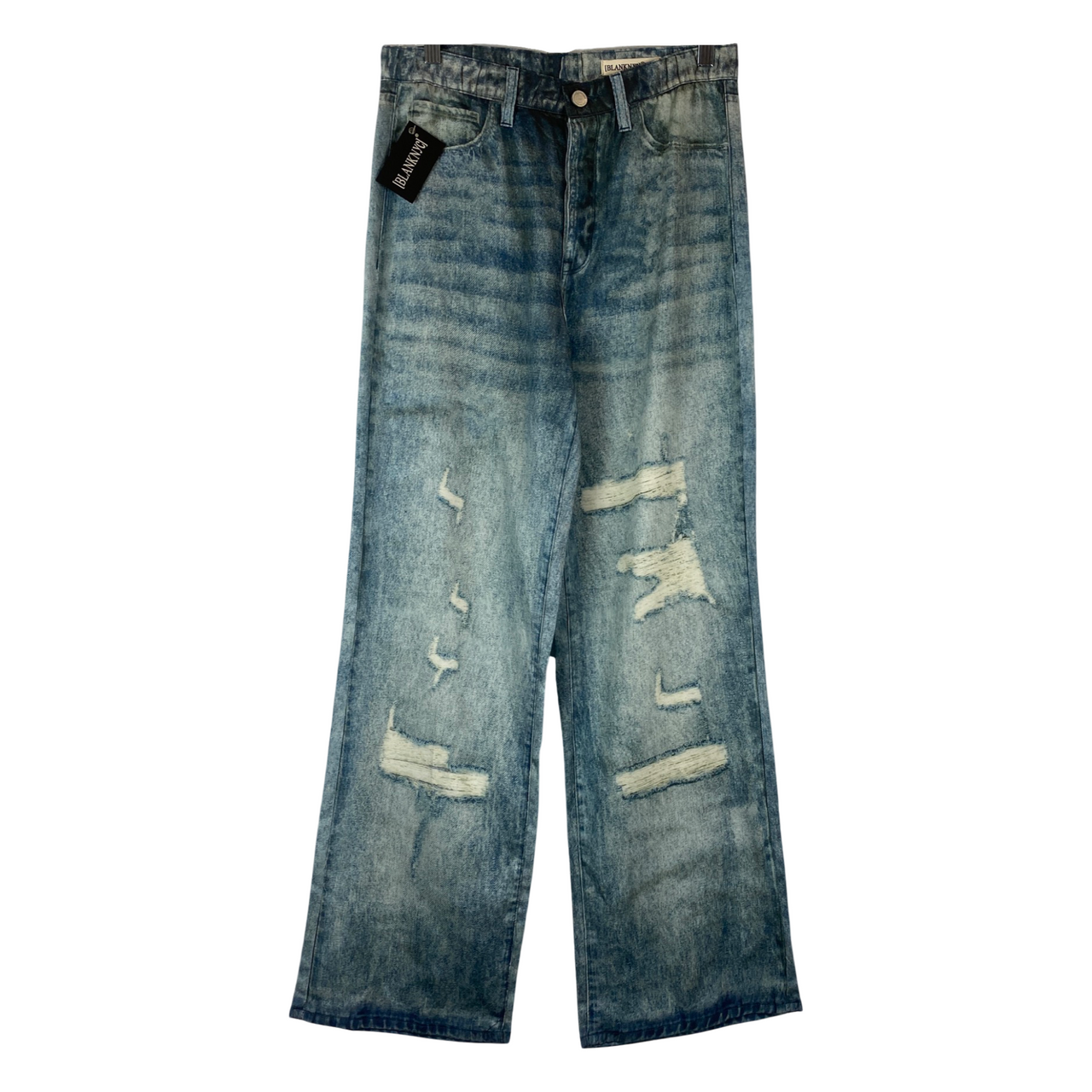 BLANKNYC Howard Distressed Denim Printed Tencel Pant-Thumbnail