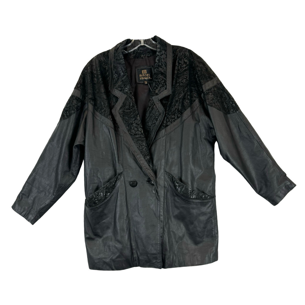 Vintage Byrnes & Baker Genuine Leather Collared Jacket-Thumbnail