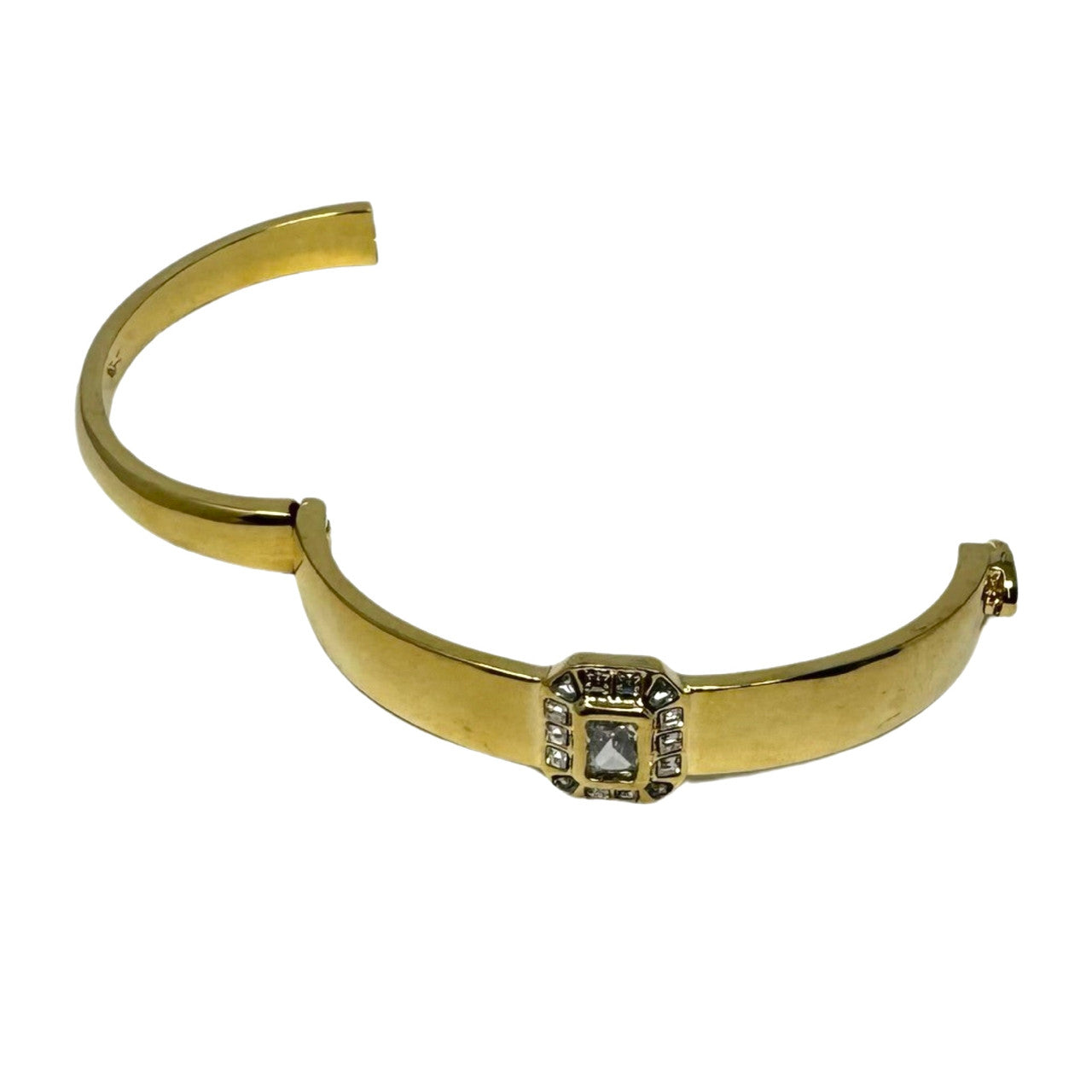 Gold Toned Rhinestone Bangle-Detail