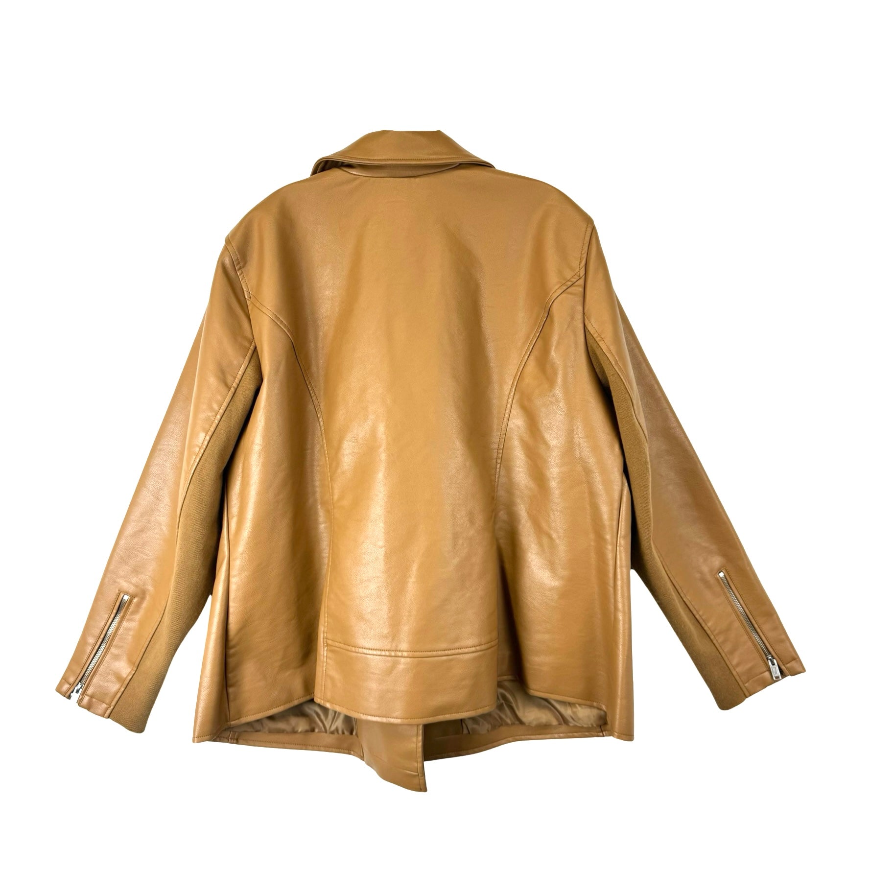 Lane Bryant Tan Faux Leather Moto Jacket