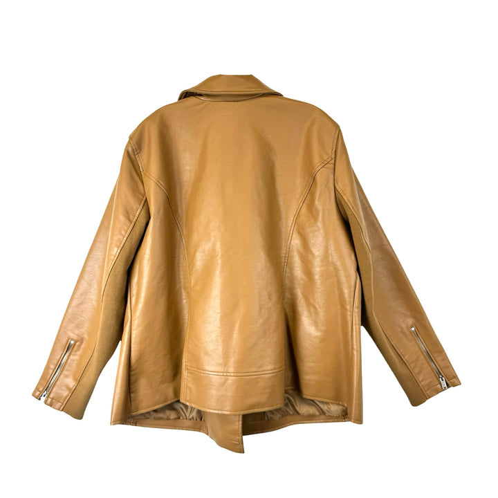 Lane Bryant Tan Faux Leather Moto Jacket