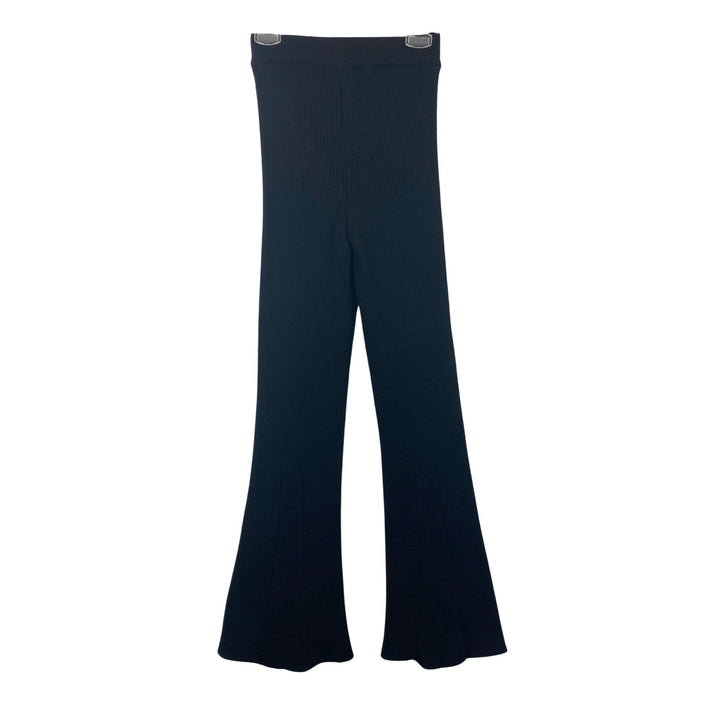 Something Navy Flare Ribbed Pants-Back