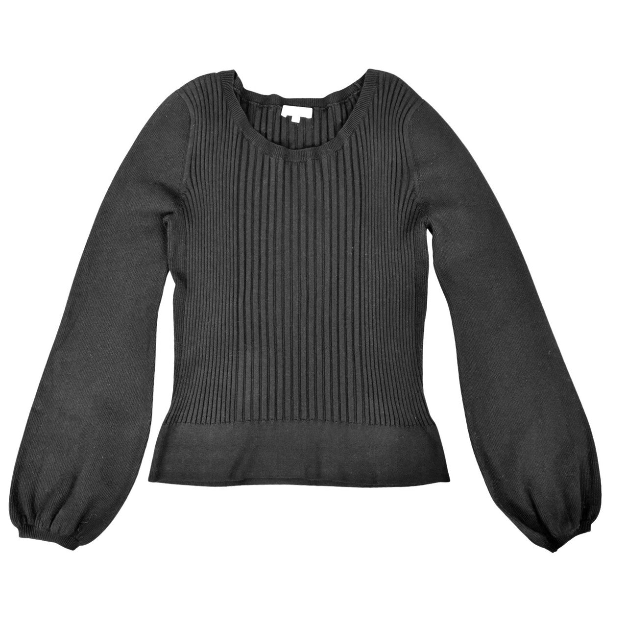 Demylee Curved Neck Ribbed Sweater-Thumbnail