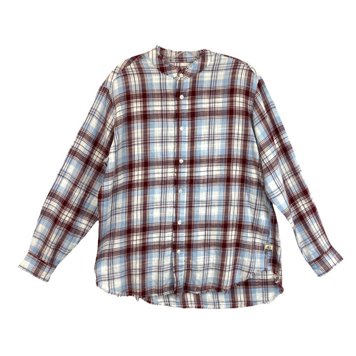 Surfside Supply Frayed Hem Button Down Long Sleeve Shirt-Thumbnail