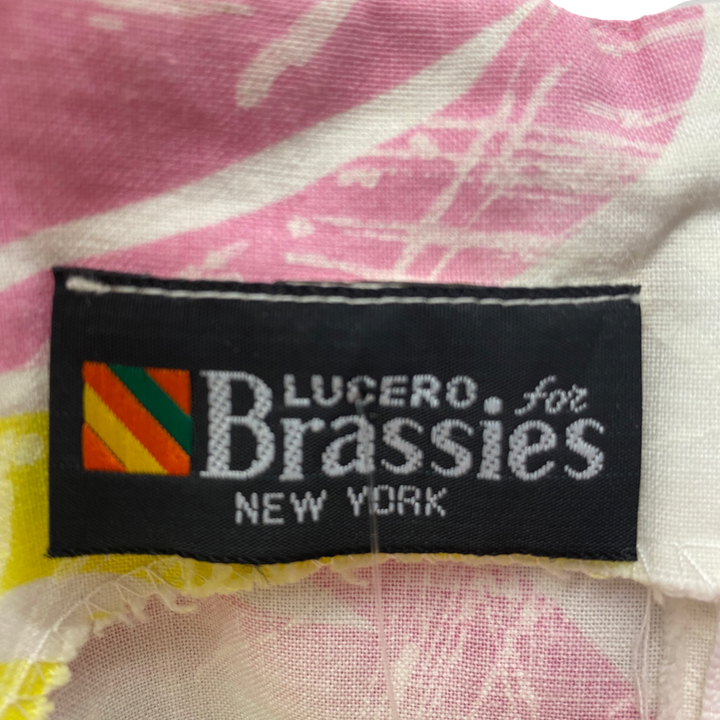 Vintage Lucero for Brassies Tropical Print Dress-Label